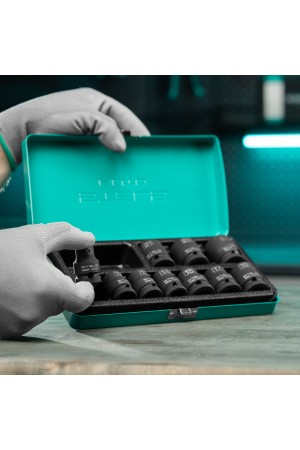 Набор шестигранных ударных торцевых головок, 1/2, 10-24 мм, 10 шт, Stels