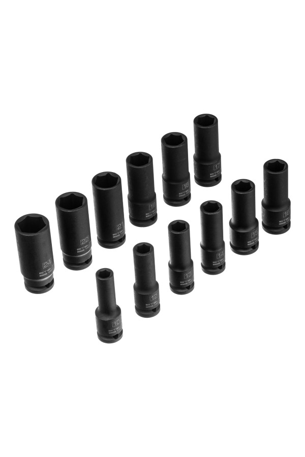 Набор ударных глубоких шестигранных торцевых головок, 1/2