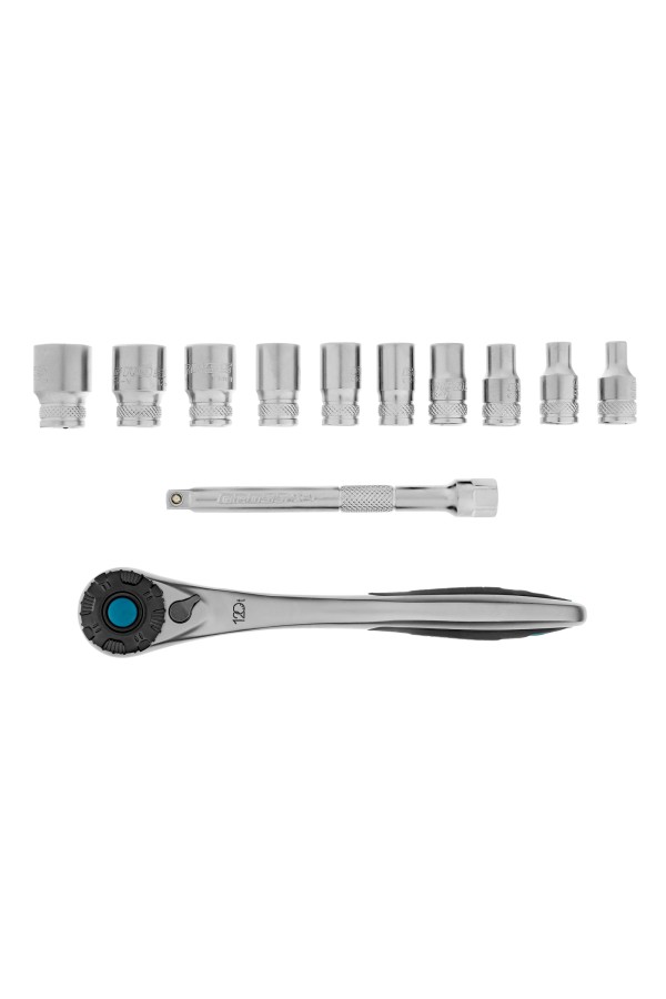 Набор торцевых головок, трещотка 120 зубьев, 1/4