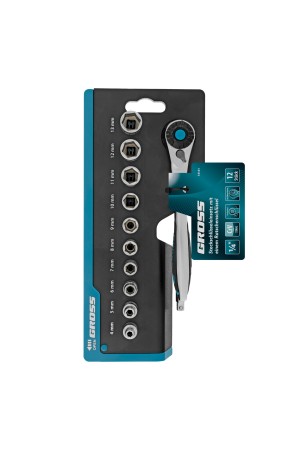 Набор торцевых головок, трещотка 120 зубьев, 1/4