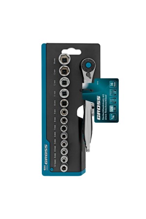 Набор торцевых головок, трещотка 120 зубьев, 1/4