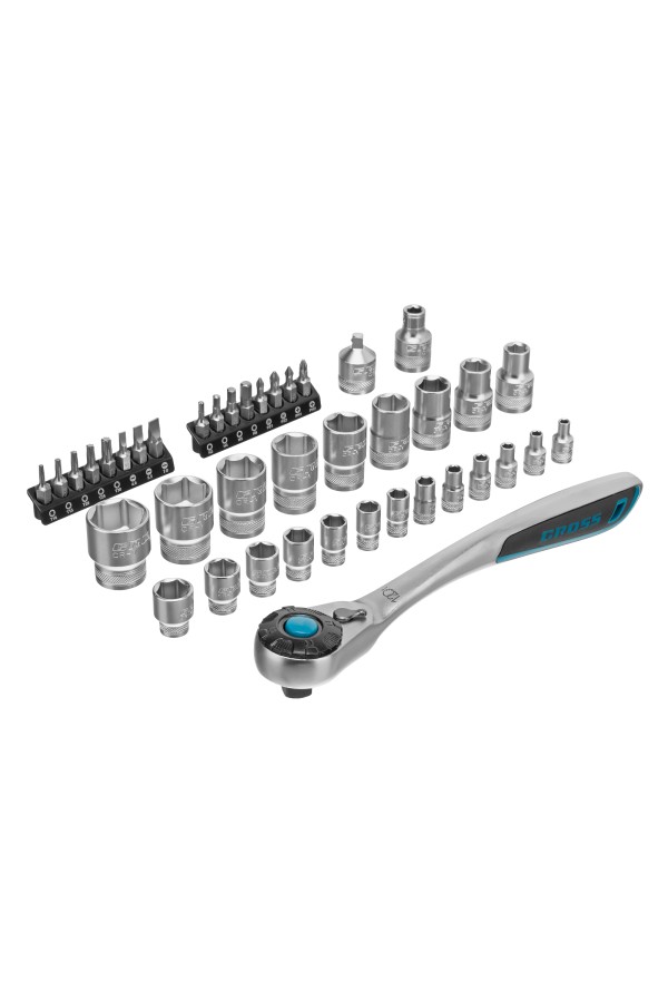 Набор торцевых головок, трещотка 120 зубьев, 1/2