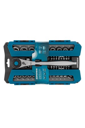 Набор торцевых головок, трещотка 120 зубьев, 1/2