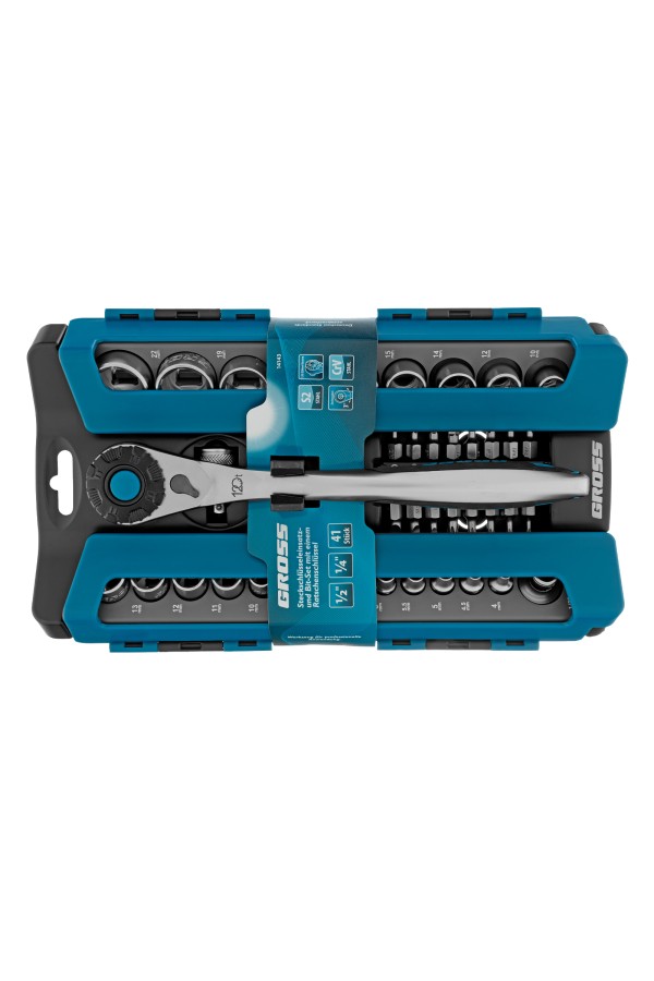 Набор торцевых головок, трещотка 120 зубьев, 1/2