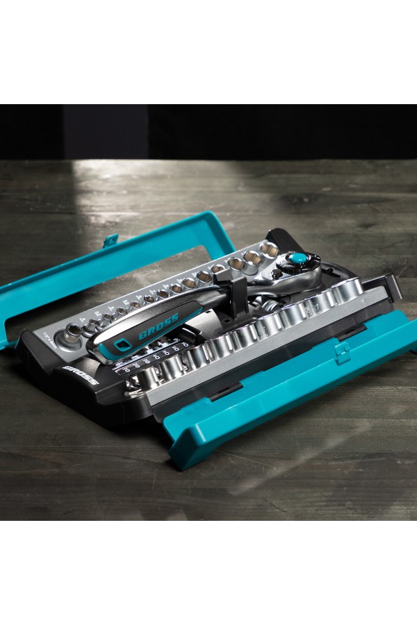 Набор торцевых головок, трещотка 120 зубьев, 1/2