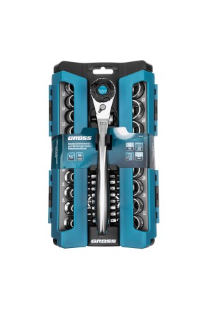 Набор торцевых головок, трещотка 120 зубьев, 1/2