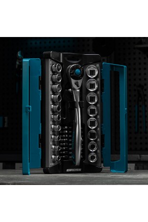 Набор торцевых головок, трещотка 120 зубьев, 1/2