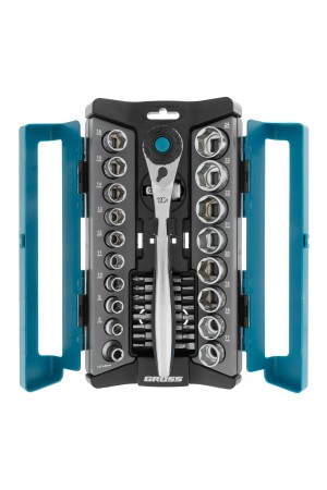 Набор торцевых головок, трещотка 120 зубьев, 1/2