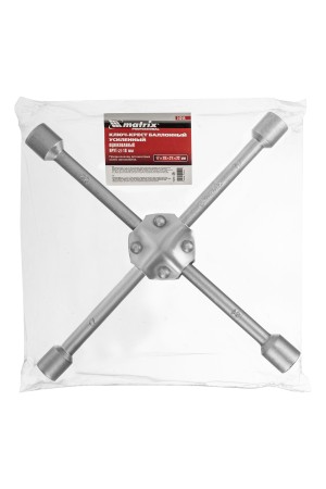 Ключ-крест баллонный, 17 х 19 х 21 х 22 мм, усиленный, толщина 16 мм Matrix Professional