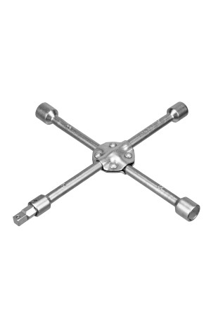 Ключ-крест баллонный, 17 х 19 х 21 х 22 мм, под квадрат 1/2, усиленный, с переходником на 1/2 Stels