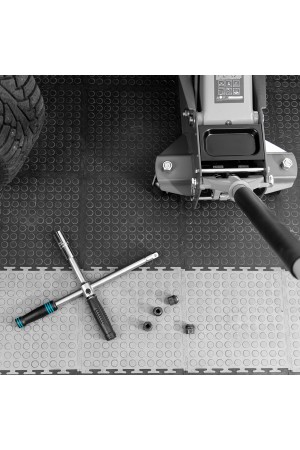 Ключ-крест баллонный, складной с изменяющимся рычагом, 17 мм, 19 мм, 21 мм, 23 мм, CrV, хромированный Gross