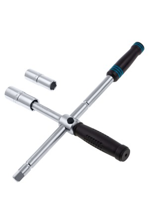 Ключ-крест баллонный, складной с изменяющимся рычагом, 17 мм, 19 мм, 21 мм, 23 мм, CrV, хромированный Gross