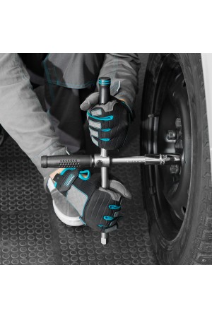 Ключ-крест баллонный, складной с изменяющимся рычагом, 17 мм, 19 мм, 21 мм, 23 мм, CrV, хромированный Gross