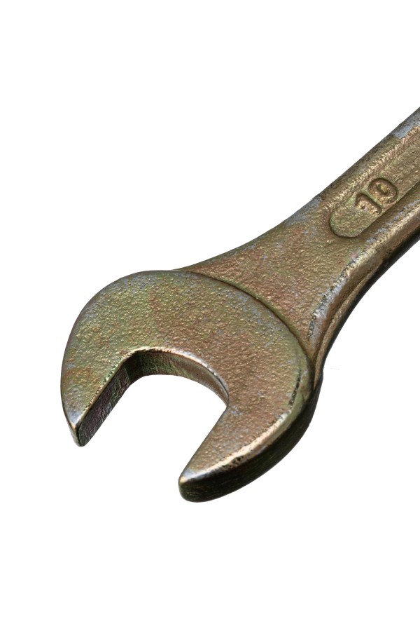 Ключ рожковый, 8 х 10 мм, желтый цинк Сибртех