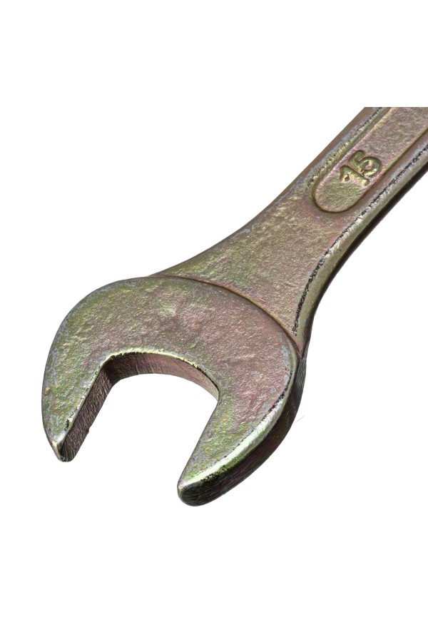 Ключ рожковый, 14 х 15 мм, желтый цинк Сибртех