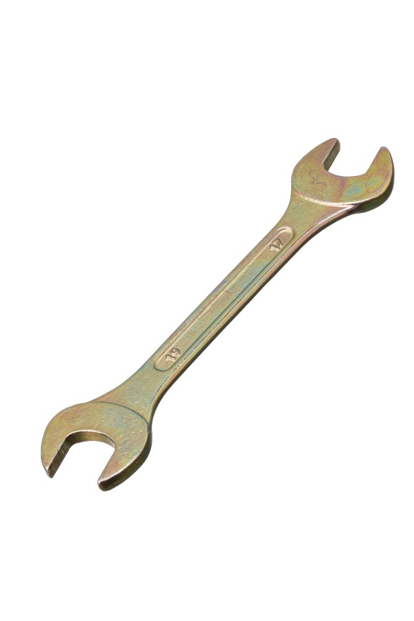 Ключ рожковый, 17 х 19 мм, желтый цинк Сибртех