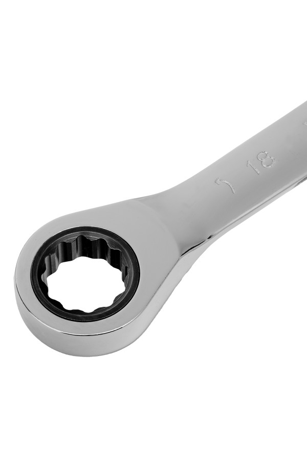 Ключ накидной трещоточный, 18 х 19 мм, CrV, зеркальный хром Matrix Professional