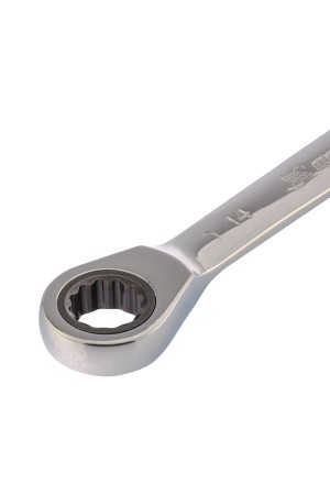 Ключ накидной трещоточный, 14 x 17 мм, CrV, зеркальный хром Matrix