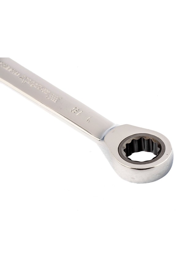 Ключ накидной трещоточный, 16 x 18 мм, CrV, зеркальный хром Matrix