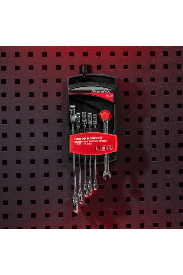 Набор ключей комбинированных, трещеточных 6 шт Matrix