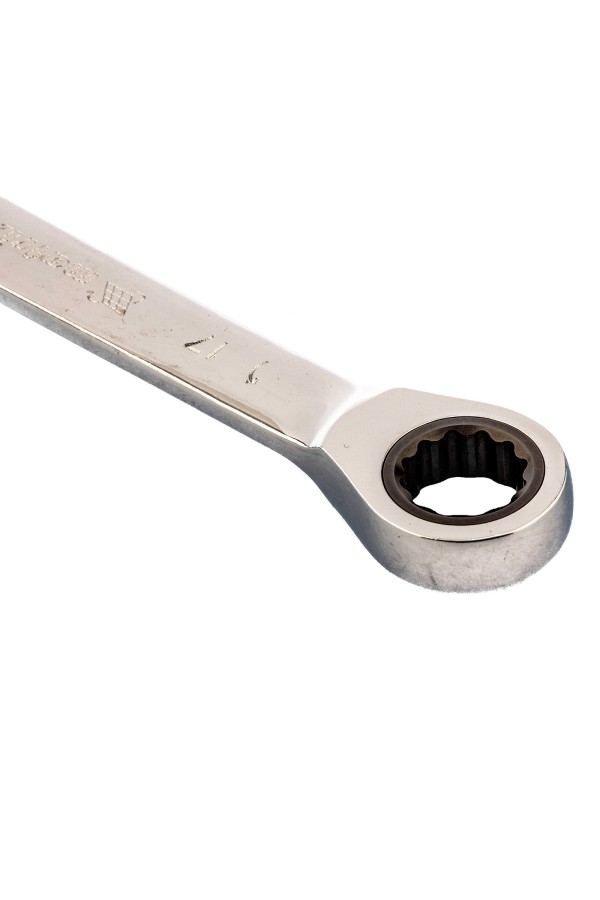 Ключ накидной трещоточный, 17 х 19 мм, CrV, зеркальный хром Matrix