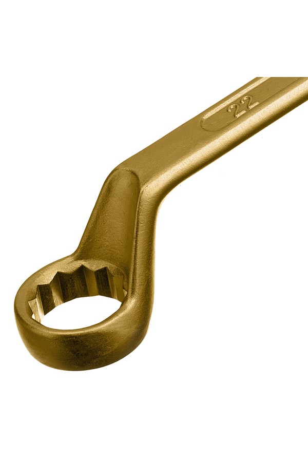 Ключ накидной, 19 х 22 мм, желтый цинк Сибртех