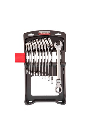 Набор ключей комбинированных, трещоточных шарнирных 11 шт. Matrix