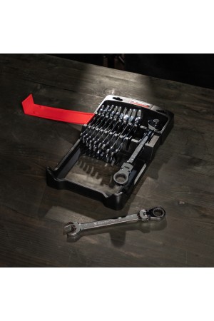 Набор ключей комбинированных, трещоточных шарнирных 11 шт. Matrix