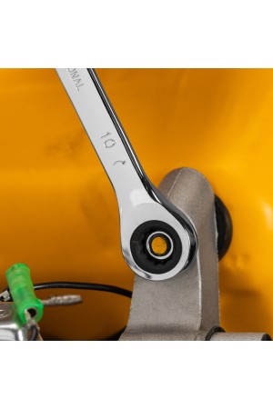 Ключ комбинированный трещоточный, 10 мм, CrV, зеркальный хром Matrix Professional