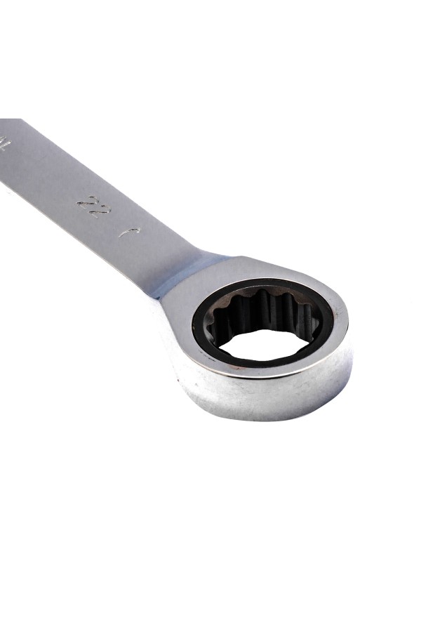 Ключ комбинированный трещоточный, 22 мм, CrV, зеркальный хром Matrix