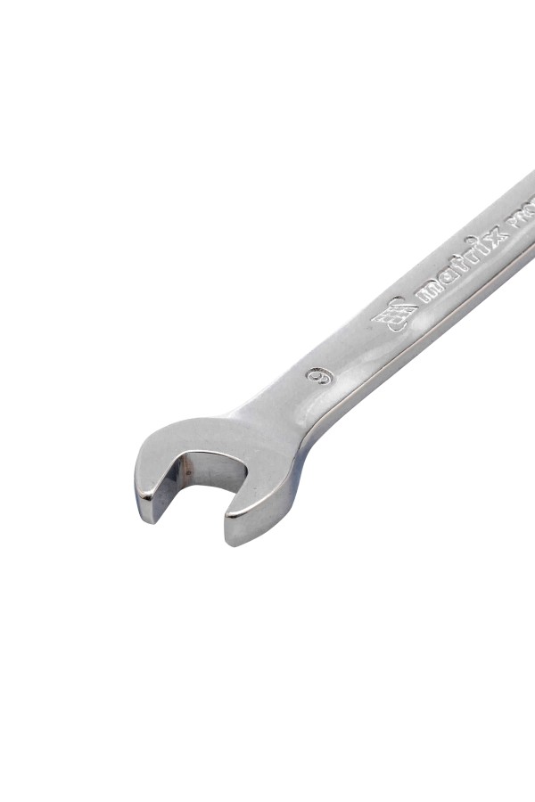 Ключ комбинированный трещоточный, 9 мм, CrV, шарнирный, зеркальный хром Matrix
