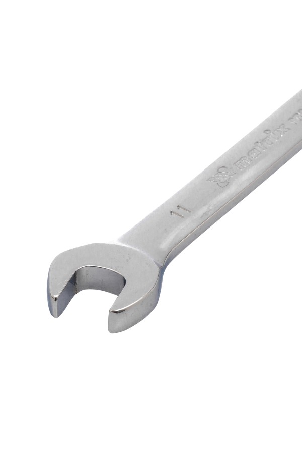 Ключ комбинированный трещоточный, 11 мм, CrV, шарнирный, зеркальный хром Matrix