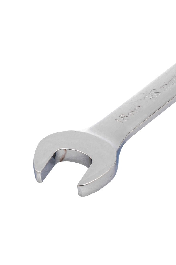 Ключ комбинированный трещоточный, 18 мм, CrV, шарнирный, зеркальный хром Matrix