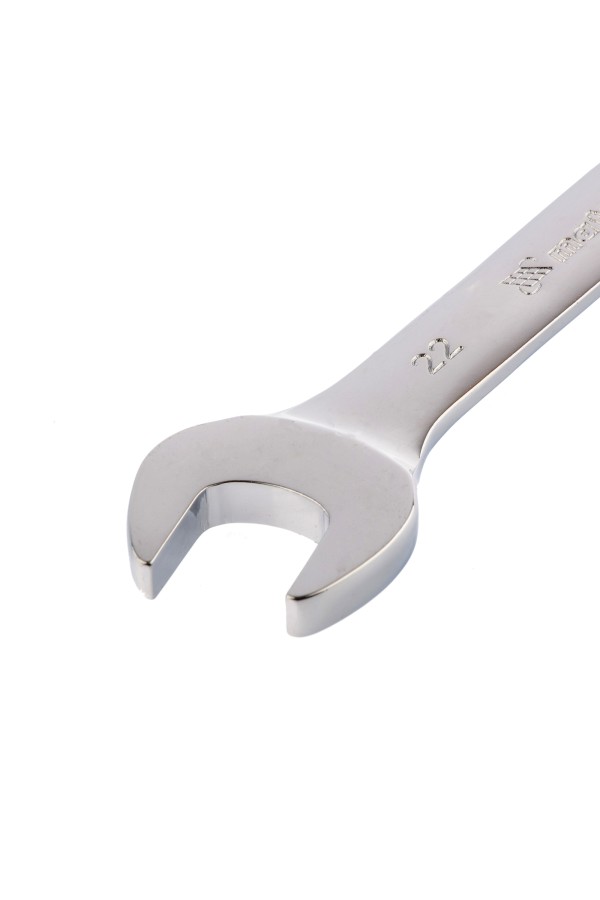 Ключ комбинированный трещоточный, 22 мм, CrV, шарнирный, зеркальный хром Matrix