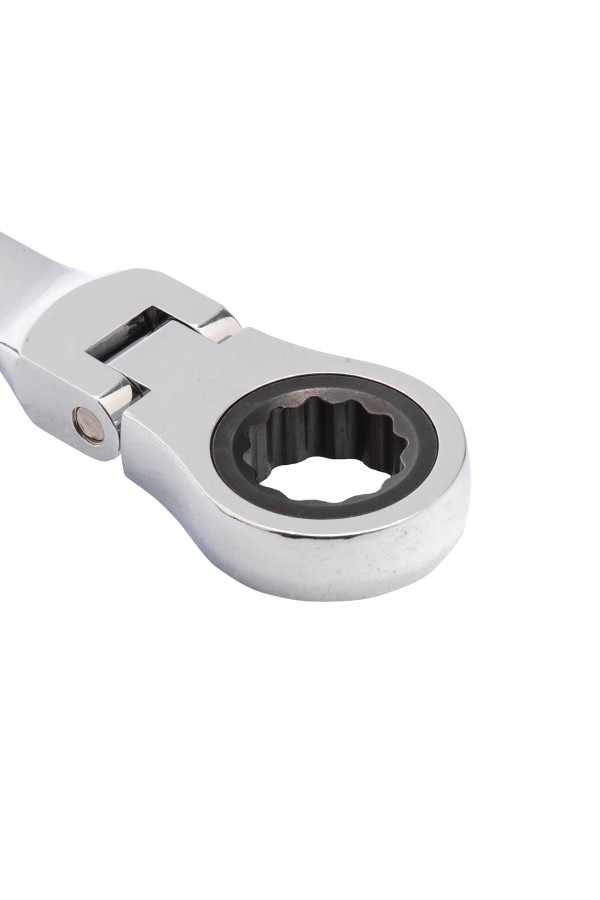 Ключ комбинированный трещоточный, 24 мм, CrV, шарнирный, зеркальный хром Matrix