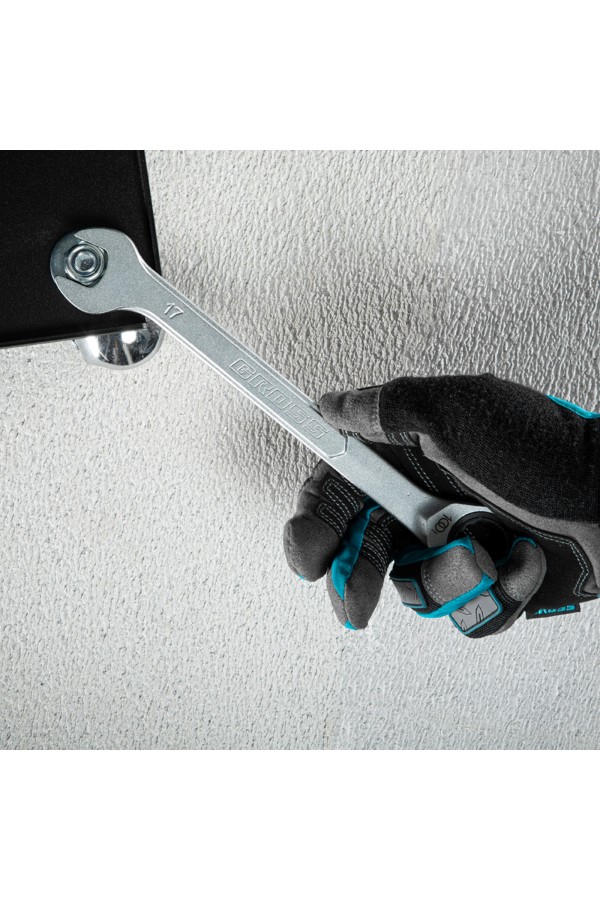 Ключ комбинированный трещоточный, 17 мм, количество зубьев 100 Gross