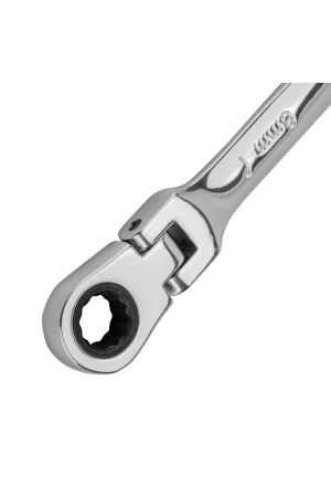 Ключ комбинированный трещоточный, 8 мм, CrV, шарнирный, зеркальный хром Matrix Professional