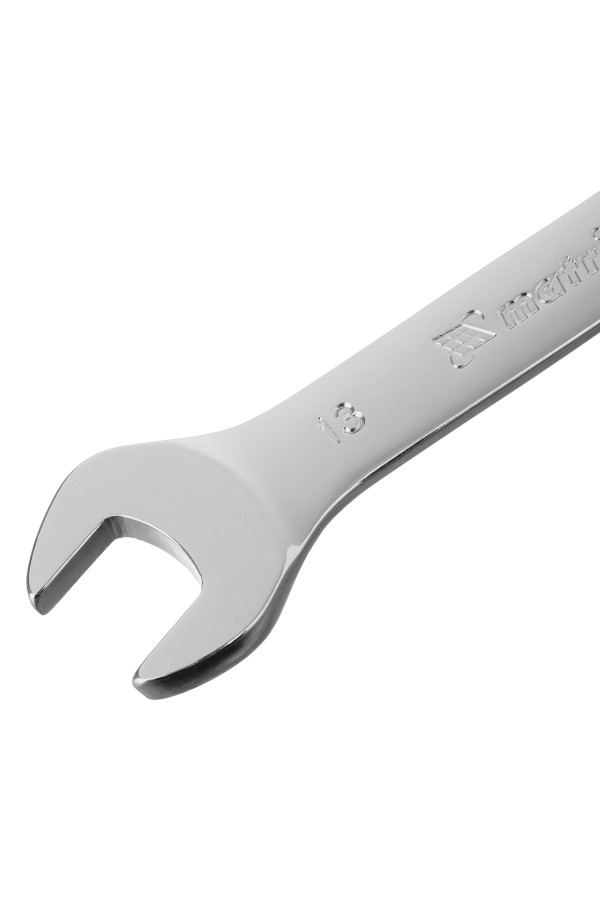 Ключ комбинированный трещоточный, 13 мм, CrV, шарнирный, зеркальный хром Matrix Professional