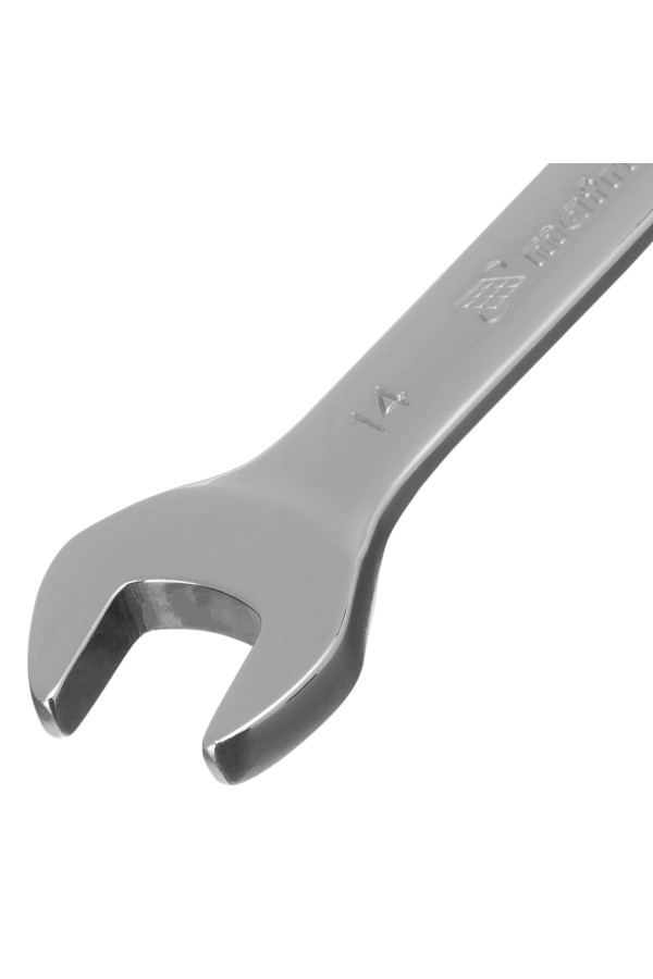 Ключ комбинированный трещоточный, 14 мм, CrV, шарнирный, зеркальный хром Matrix Professional