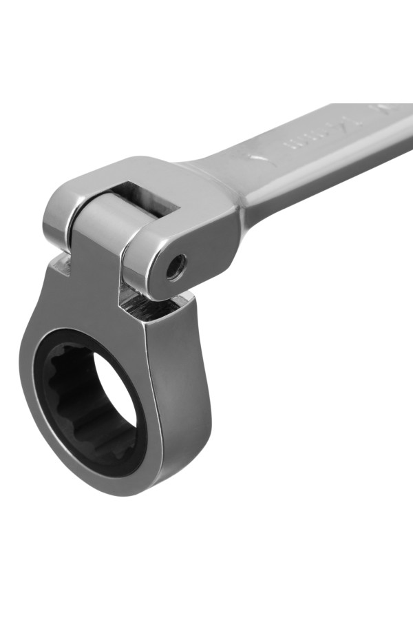 Ключ комбинированный трещоточный, 14 мм, CrV, шарнирный, зеркальный хром Matrix Professional