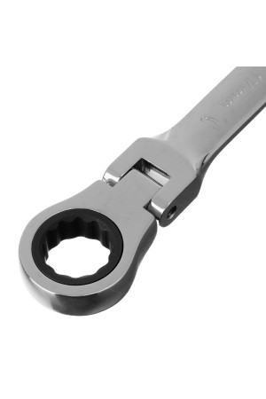 Ключ комбинированный трещоточный, 17 мм, CrV, шарнирный, зеркальный хром Matrix Professional