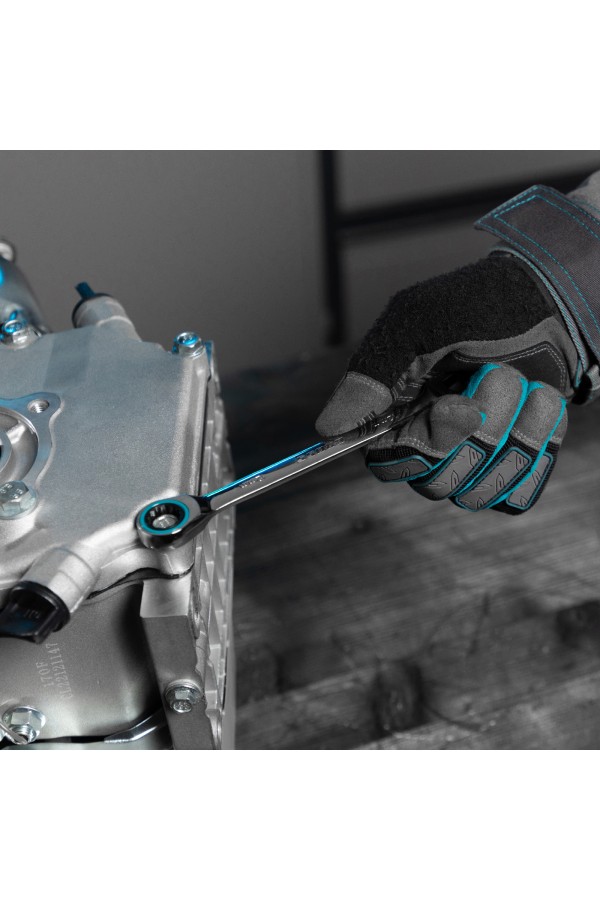 Набор ключей комбинированных с трещоткой, 8-19 мм, 7 шт, CrV Gross