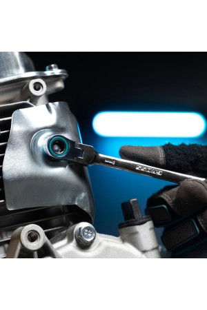 Набор ключей комбинированных с трещоткой, 8-19 мм, 7 шт, шарнирные, CrV Gross