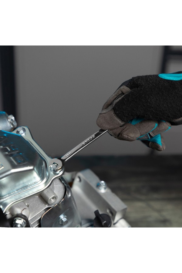 Набор ключей комбинированных с трещоткой, 8-19 мм, 7 шт, шарнирные, CrV Gross