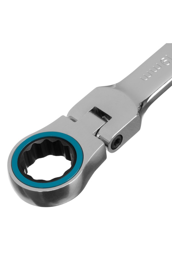 Набор ключей комбинированных с трещоткой, 8-19 мм, 7 шт, шарнирные, CrV Gross