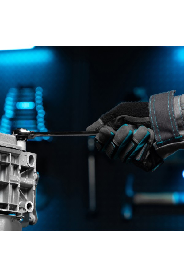 Набор ключей накидных с трещоткой, 8-19 мм, 2 шт, многоразмерные, реверсивные, CrV Gross