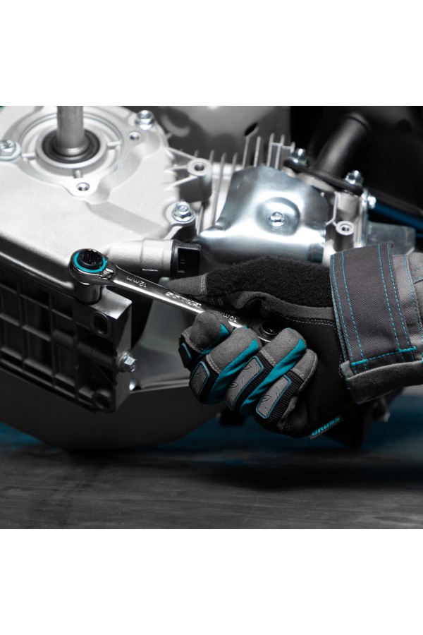 Набор ключей накидных с трещоткой, 8-19 мм, 2 шт, многоразмерные, реверсивные, CrV Gross