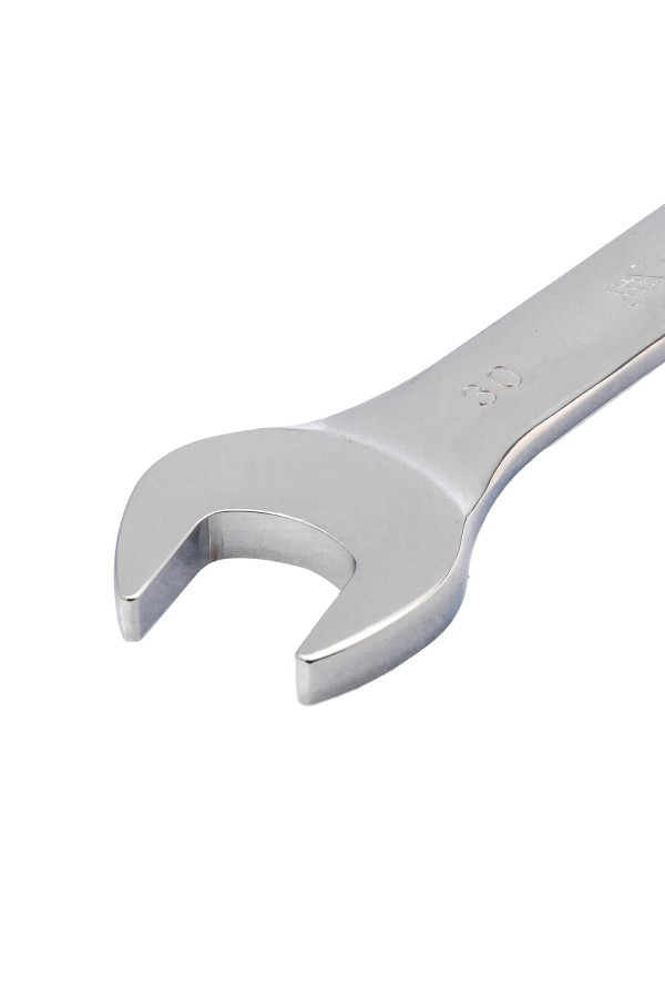 Ключ комбинированный трещоточный, 30 мм, CrV, шарнирный, зеркальный хром Matrix