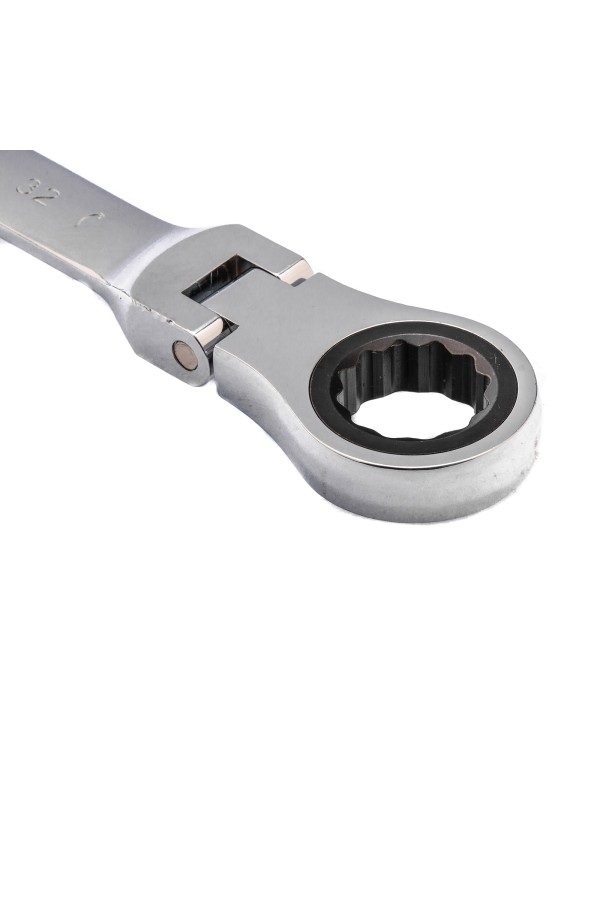 Ключ комбинированный трещоточный, 32 мм, CrV, шарнирный, зеркальный хром Matrix