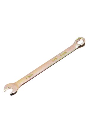 Ключ комбинированный, 6 мм, желтый цинк Сибртех
